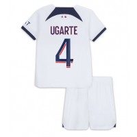 Paris Saint-Germain Manuel Ugarte #4 Bortedraktsett Barn 2023-24 Kortermet (+ Korte bukser)
